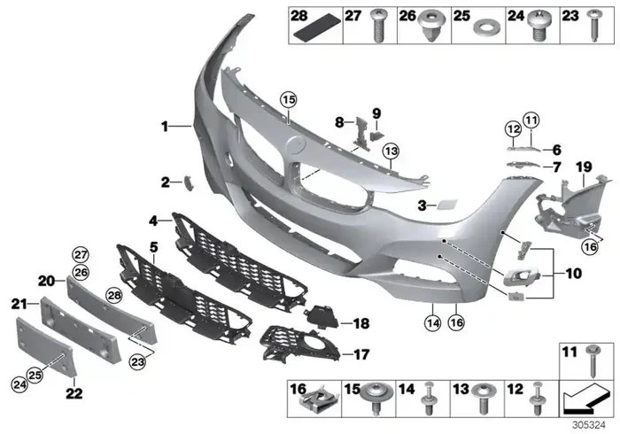 Genuine BMW 51118061642 TriCover, Bumper, Primed, Front US (Inc. 335iX, 340iX & 330iX)