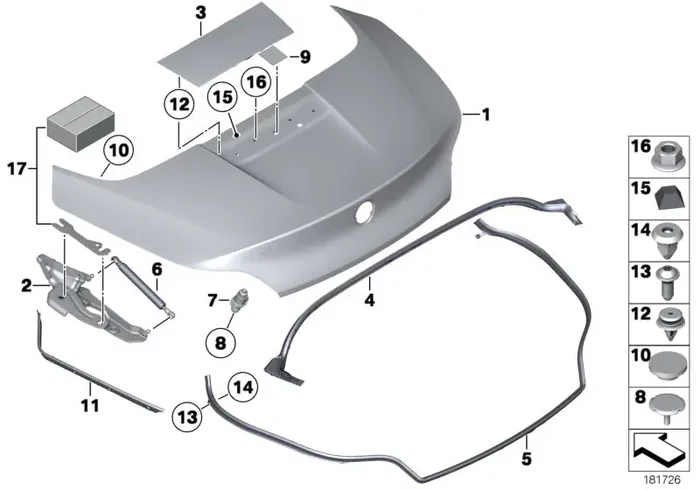 Genuine BMW 51137252843 E89 Cover, Stop Lamp GRUNDIERT (Inc. Z4 28i, Z4 18i & Z4 30i)