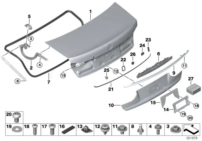 Genuine BMW 51137478679 G11 Baseplate For License Plate (Inc. 745LeX, 730LdX & M760iX)