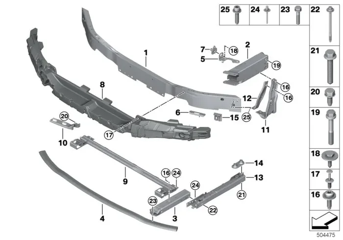 Genuine BMW 51137491658 F40 F44 Bracket, Air Flap, Top Right (Inc. 228iX, 118i & 218i)