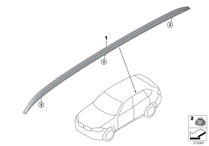 Genuine BMW 51138057755 Roof Railing, Left GLANZSCHWARZ (Inc. X5)
