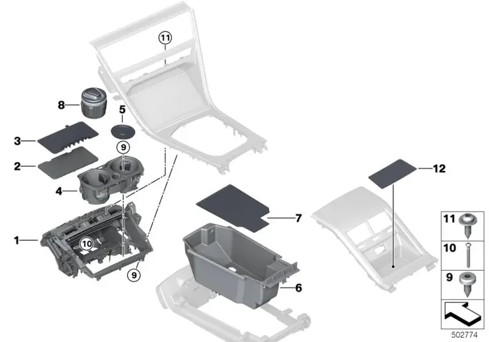 Genuine BMW 51166839171 G14 G16 F92 Removable Panel Storag.Compartment Front (Inc. 840dX, 840i & M850iX)