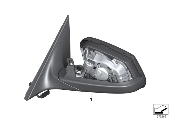 Genuine BMW 51167189653 E60 E61 Exterior Mirror, No Lens, Heated, Left GLANZSCHWARZ (Inc. 525i, 540i & 520i)