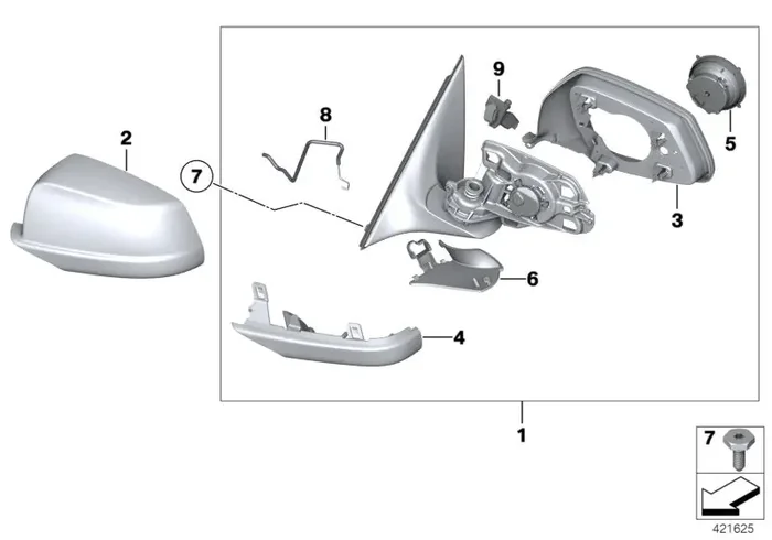 Genuine BMW 51167283560 Outside Mirror W/Out Glass Heated Right SHADOW-LINE (Inc. 535i, 535dX & M550dX)