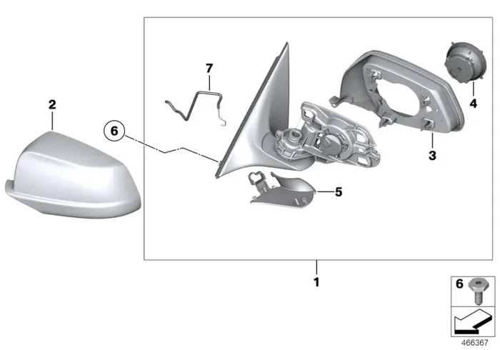Genuine BMW 51167283624 Outside Mirror W/Out Glass Heated Right SHADOW-LINE (Inc. 525d, M550dX & 550i)