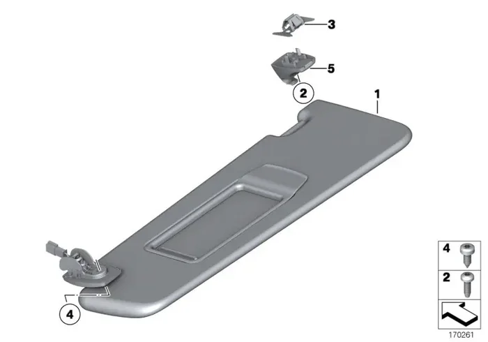 Genuine BMW 51167903770 Right Sun Visor Make-Up Lamp ANTHRAZIT (Inc. Alpina B7, 740LiX & Alpina B7L)