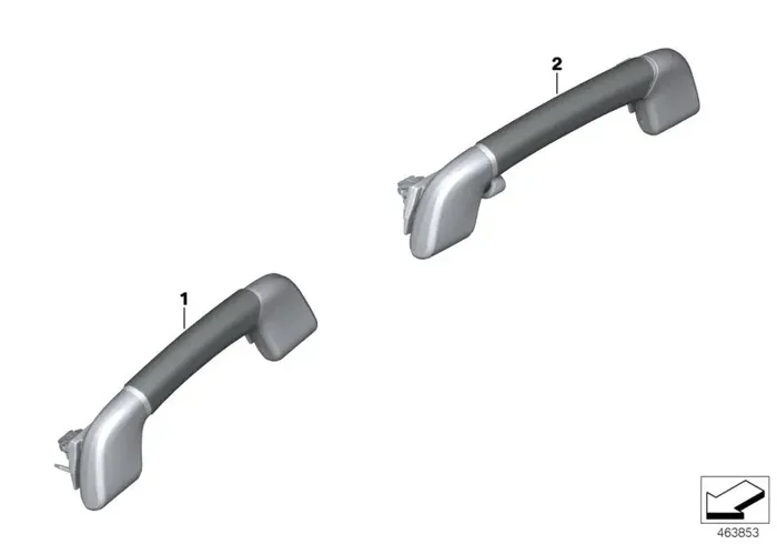 Genuine BMW 51167989524 G11 Grab Handle Piano Varnish Front RAUCHWEISS (Inc. 740LeX, 740Li & 740eX)