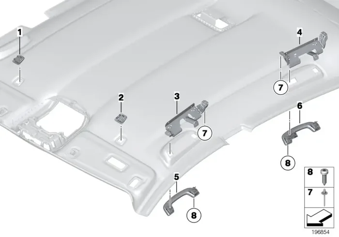 Genuine BMW 51169148979 Grab Handle, Front EVERESTGRAU (Inc. 760i, Hybrid 7 & Hybrid 7L)