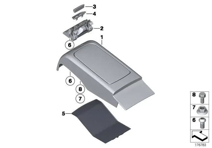 Genuine BMW 51169179829 Lock, Rear Console (Inc. 730Ld, 730Li & 750i)