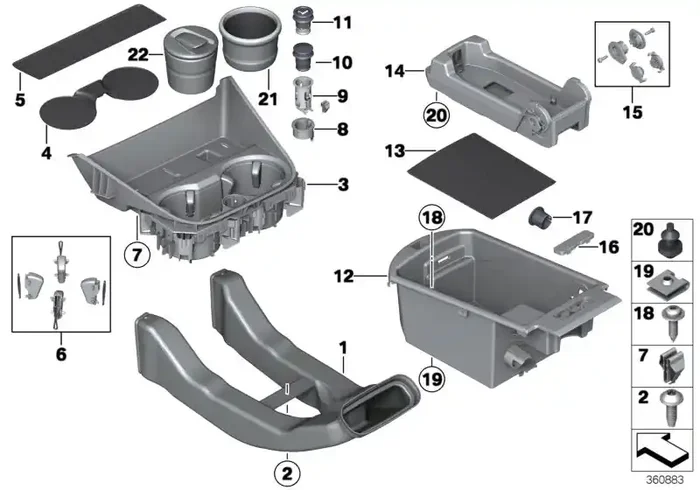 Genuine BMW 51169200879 F25 Rubber Insert, Cup Holder (Inc. X3)