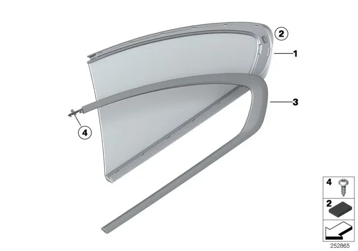 Genuine BMW 51357275794 Cover, Side Window, Right ALU SATINIERT (Inc. 650i, 650iX 4.4 & M6)