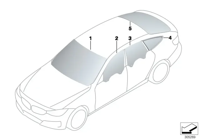 Genuine BMW 51357309730 Door Window, Rear Right SSG (Inc. 428i, 420i & 440i)