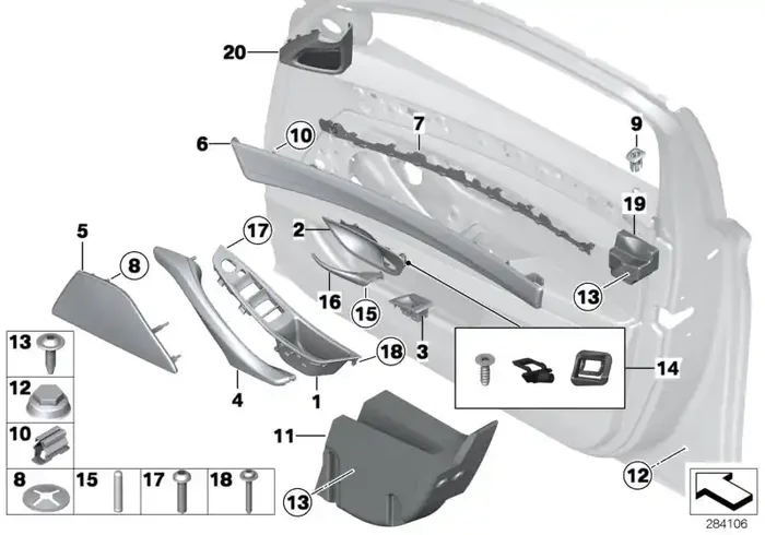 Genuine BMW 51417225550 Decorative Strip, Door Front Right ESCHE BEIGE (Inc. 520i, 550i & 523i)