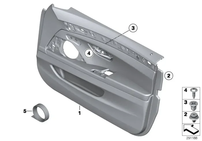 Genuine BMW 51417273354 Door Lining Leather Front Right SCHWARZ (Inc. 528iX, 520d ed & 528i)
