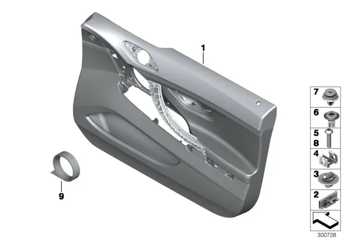 Genuine BMW 51417304173 Door Lining Leather Left ELFENBEINWEISS (Inc. Alpina B6, 640iX & 650iX 4.0)