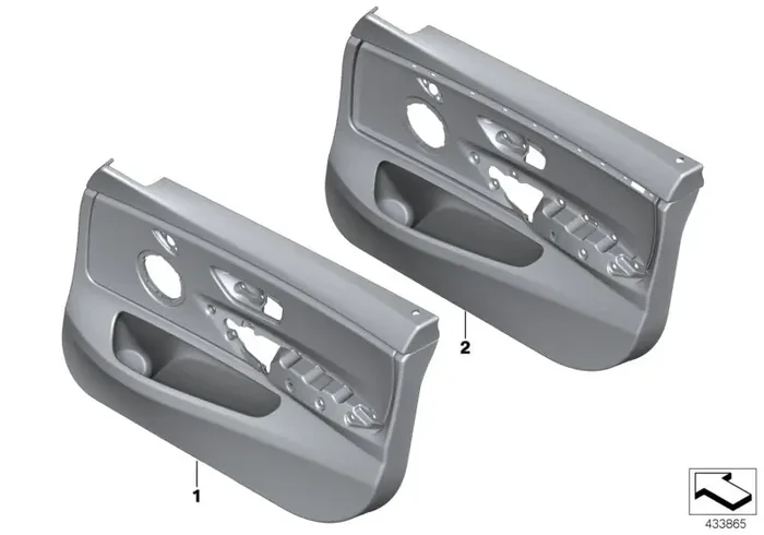 Genuine BMW 51417347091 Door Panel, Leather, Front Left SCHWARZ/OYSTER (Inc. 428iX, 418d & 420d)