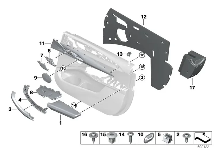 Genuine BMW 51418097032 Armrest Merino Leather, Right GREY (Inc. X3 M & X4 M)