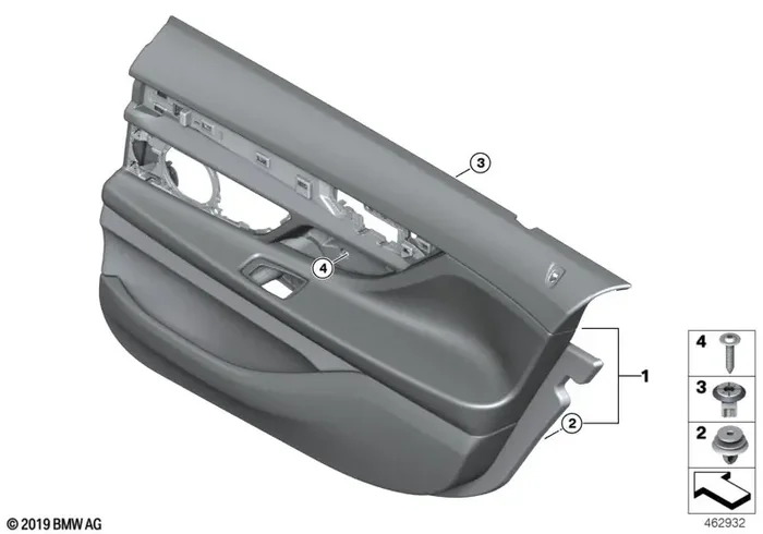 Genuine BMW 51427448427 Door Lining Leather Rear Left SCHWARZ/COGNAC (Inc. 750LiX, 750LiX 4.0 & Alpina B7)