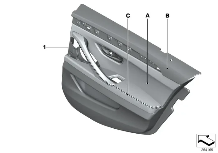 Genuine BMW 51428032994 Door Trim Panel, Rear, Right INDIVIDUAL (Inc. 520d ed, 520i & 530d)