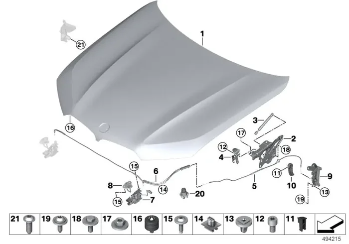 Genuine BMW 51437434345 G07 G05 G06 Bracket For Front Flap Control LL (Inc. X5)