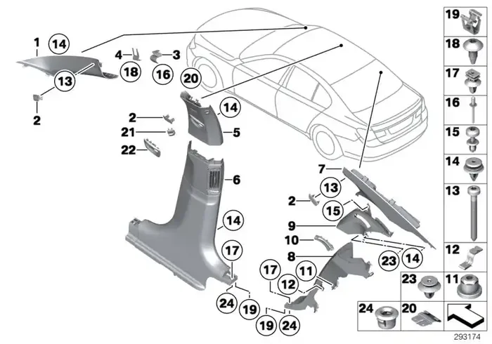 Genuine BMW 51437903780 Right Column A Cover ANTHRAZIT (Inc. 740dX, 750iX & 740Li)
