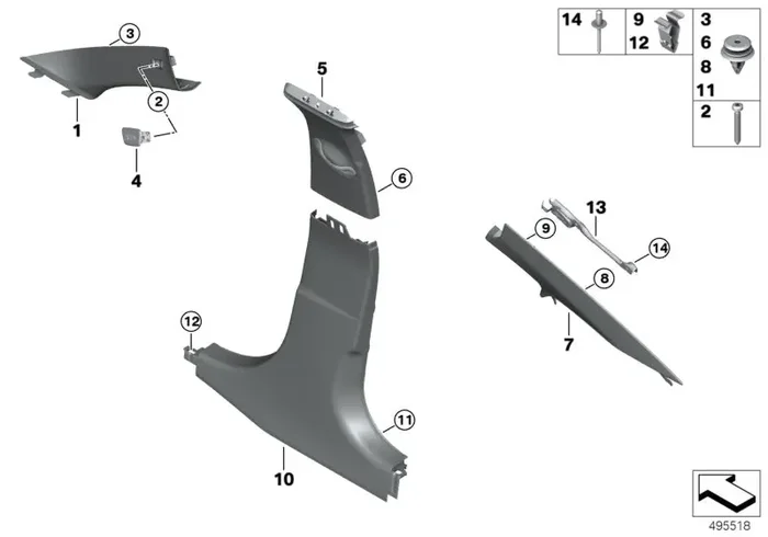 Genuine BMW 51438079322 G20 G21 Cover, B-Column Upper Right ANTHRAZIT (Inc. 318d, 330dX & 320i 1.6)