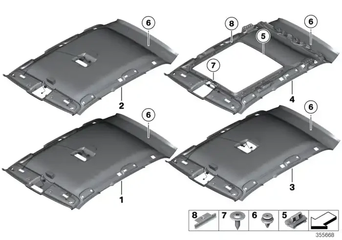 Genuine BMW 51442994084 E84 Headlining Panoramic Roof BEIGE (Inc. X1)