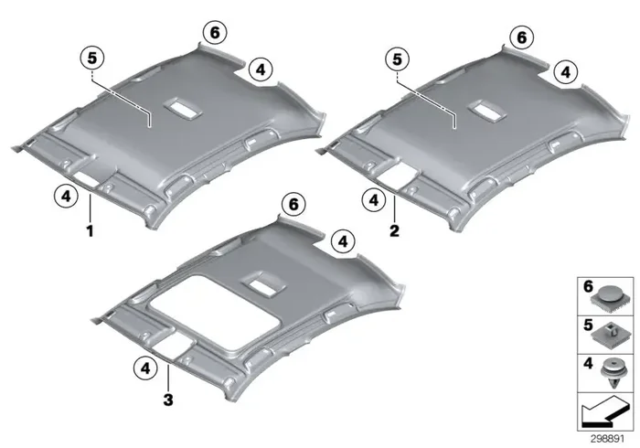 Genuine BMW 51447343301 Molded Headlining F Sliding Lifting Roof ANTHRAZIT (Inc. 335i, 328d & 330iX)