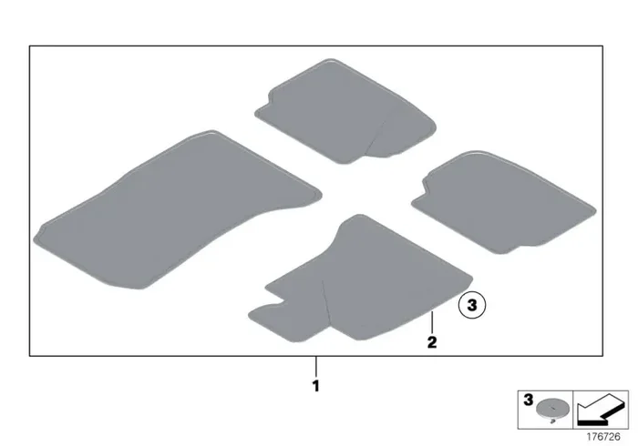 Genuine BMW 51477230364 Floor Mat Velours Driver Side OYSTER (Inc. 750LiX 4.4, 740dX & Alpina B7LX)