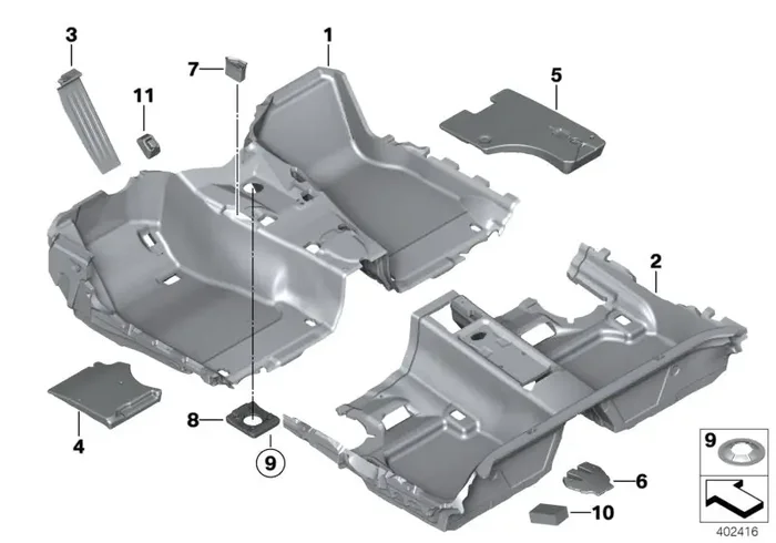 Genuine BMW 51477286627 Floor TriCover, Front VENETOBEIGE (Inc. M3, 335i & 320i)