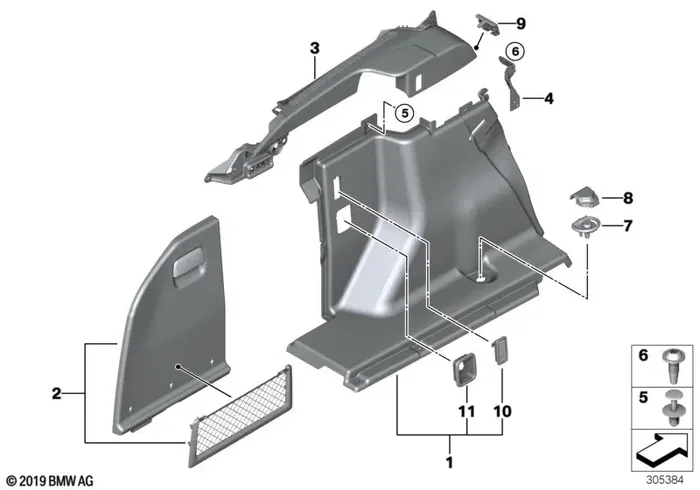 Genuine BMW 51477293673 Left Trunk Flap VENETOBEIGE (Inc. 320d, 318d & 318i)