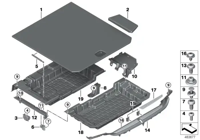 Genuine BMW 51477377750 G32 Pad Floor Carpet, Right Front (Inc. 630iX, 620d & 630dX)
