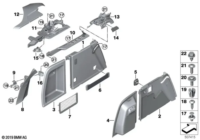 Genuine BMW 51477427589 Mount, Waist Rail, Left (Inc. X4)
