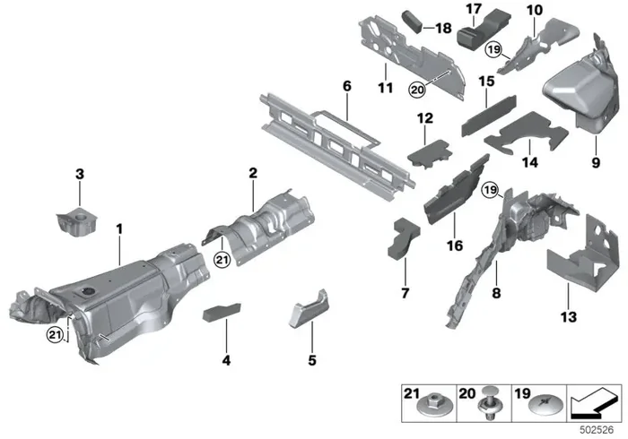 Genuine BMW 51477438279 G05 Tail Trim Sound Insulation (Inc. X5)