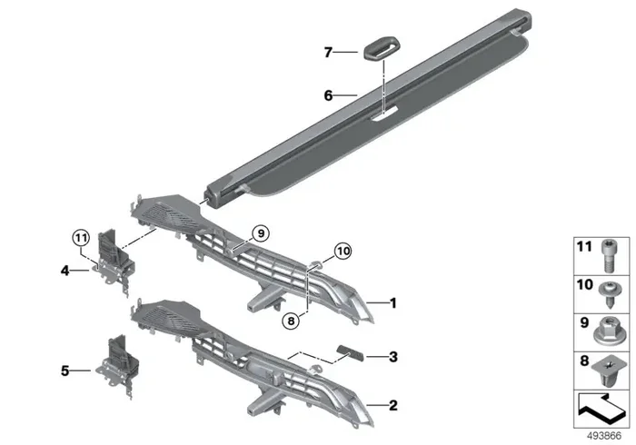 Genuine BMW 51477482461 G05 Trim Panel, Railing Left SCHWARZ (Inc. X5)