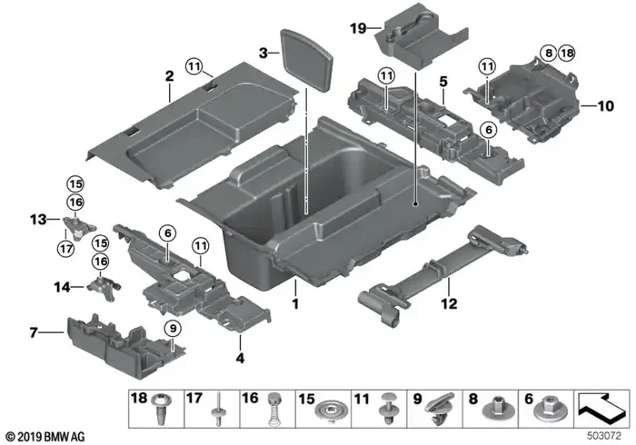 Genuine BMW 51477848245 Storage Tray, Trunk Floor, Rear (Inc. 328i, 316d & 340iX)
