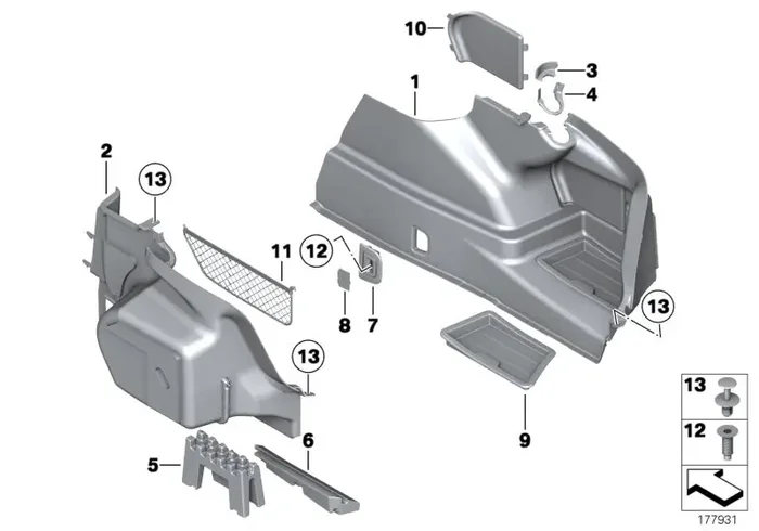 Genuine BMW 51479113342 Panel Wheel Housing Part.Trunk Right (Inc. 750iX, 740LdX & 730d)