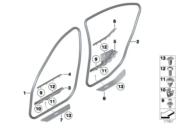 Genuine BMW 51479124737 Cover, Trim Strip, Front Left SCHWARZ (Inc. 750LiX, 750dX & 750i)