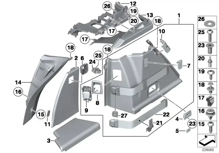 Genuine BMW 51479195959 Panel Wheel Housing Part.Trunk Left VENETOBEIGE (Inc. 520d, 550iX 4.0 & 550iX 4.4)
