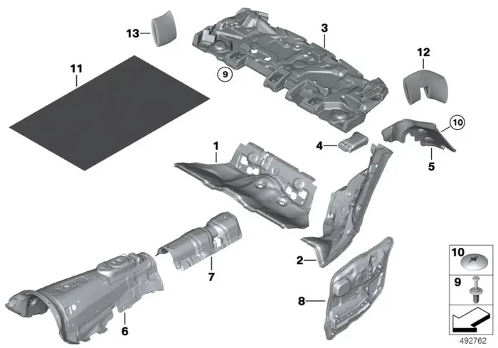 Genuine BMW 51486989303 Sound Insulation, Tunnel (Inc. 520d, 520d ed & 518d)