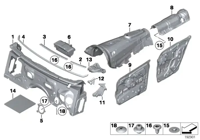 Genuine BMW 51487261261 Sound Insulating Door Rear Left (Inc. 535i, 530dX & 535dX)