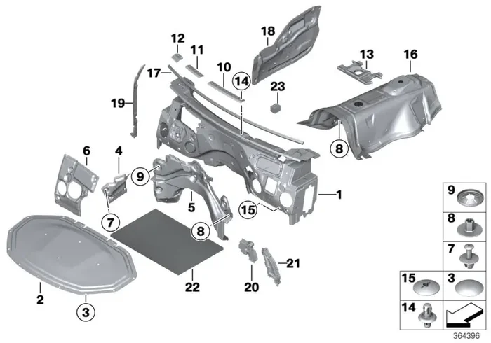Genuine BMW 51487263242 F25 F26 Noise Insulation, Firewall On Right (Inc. X3)