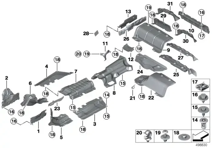 Genuine BMW 51487414341 Heat Insulator Rear Silencer (Inc. 435dX, 330i & 435iX)