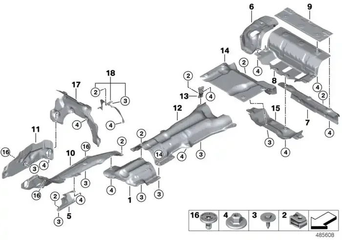 Genuine BMW 51488070396 F90 Heat Shield, Rear Muffler, Front (Inc. M5)