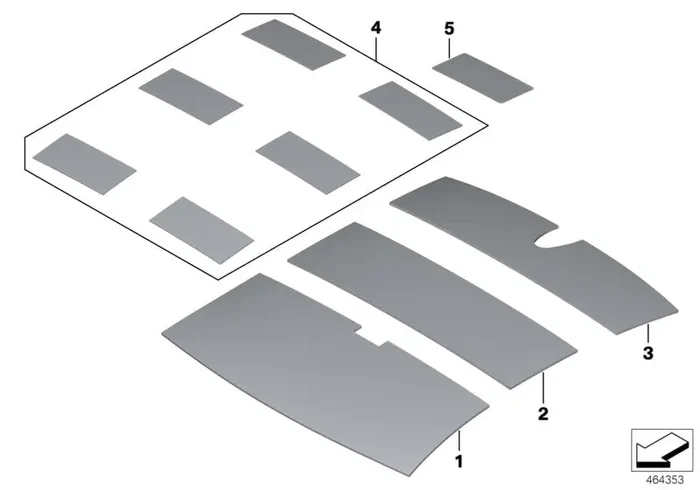 Genuine BMW 51489114151 Sound Insulating Roof Center (Inc. 760i, 740i & 750iX)