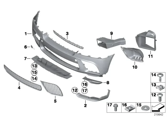 Genuine BMW 51712161761 E71 E72 Air Duct Moek, Enclosed, Left (Inc. X6)
