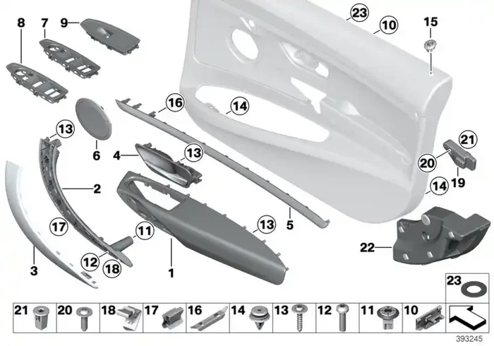 Genuine BMW 51717291327 Crashpad, Door, Front Left (Inc. 328iX, 328i & 335iX)