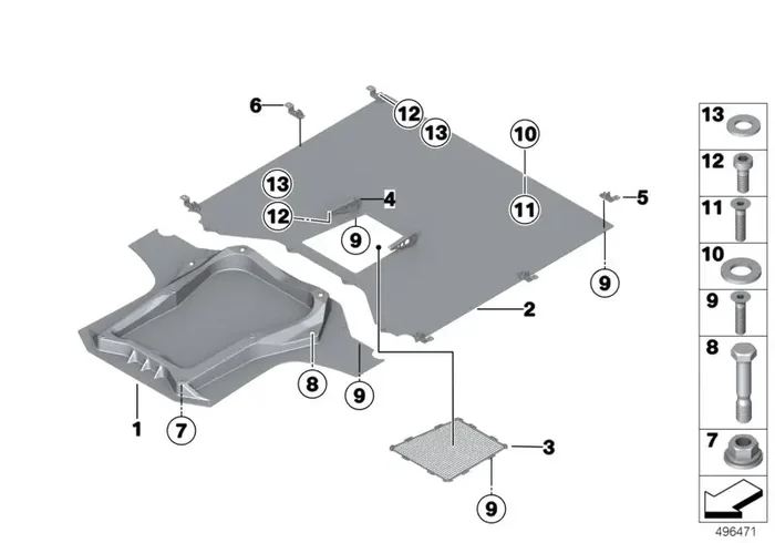Genuine BMW 51758424223 Bracket Underfloor Panelling,Center (Inc. M6 GT3)