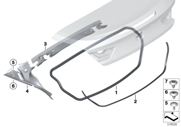 Genuine BMW 51767286077 Trunk Lid Sealing (Inc. 650iX, 650iX 4.4 & 640i)
