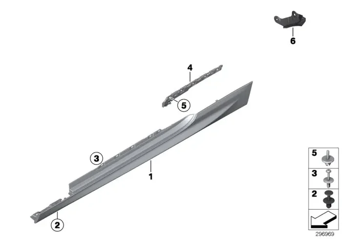 Genuine BMW 51778050417 Door Sill Cover, Primed Left M (Inc. 650iX 4.4, 640d & 640i)